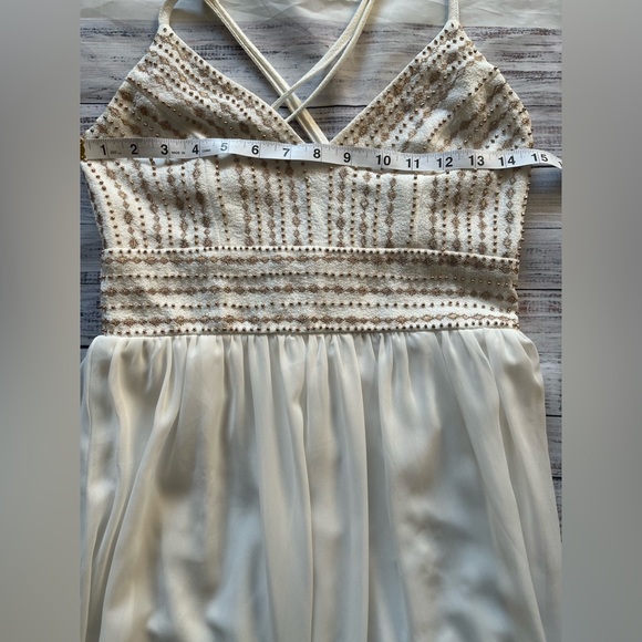 NO LONGER AVAILABLE Lulus Meet Me in Madrid White Beaded Maxi Dress Boho Size S - Picture 13 of 15
